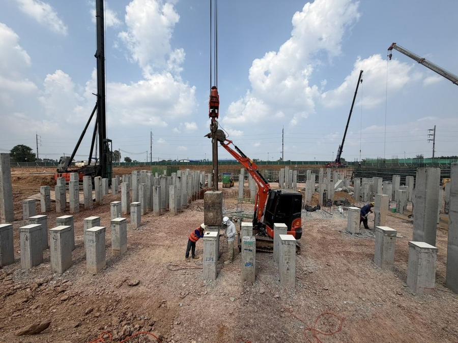 ทดสอบเสาเข็มพลศาสตร์ Dynamic Pile Load Test PDA pile driving analyzer Thailand