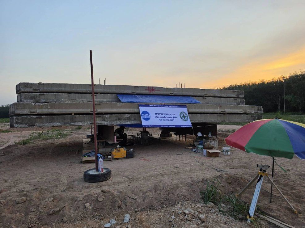 Static Load Test Kentledge Method เสาเข็ม SPN Pile Test