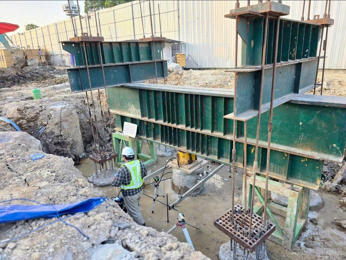 Static Load Test Anchor Pile Method วัด Load Settlement SPN