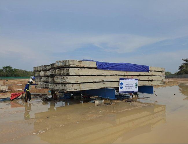Static Load Test Kentledge Dead Weight Stack แผ่นน้ำหนัก SPN