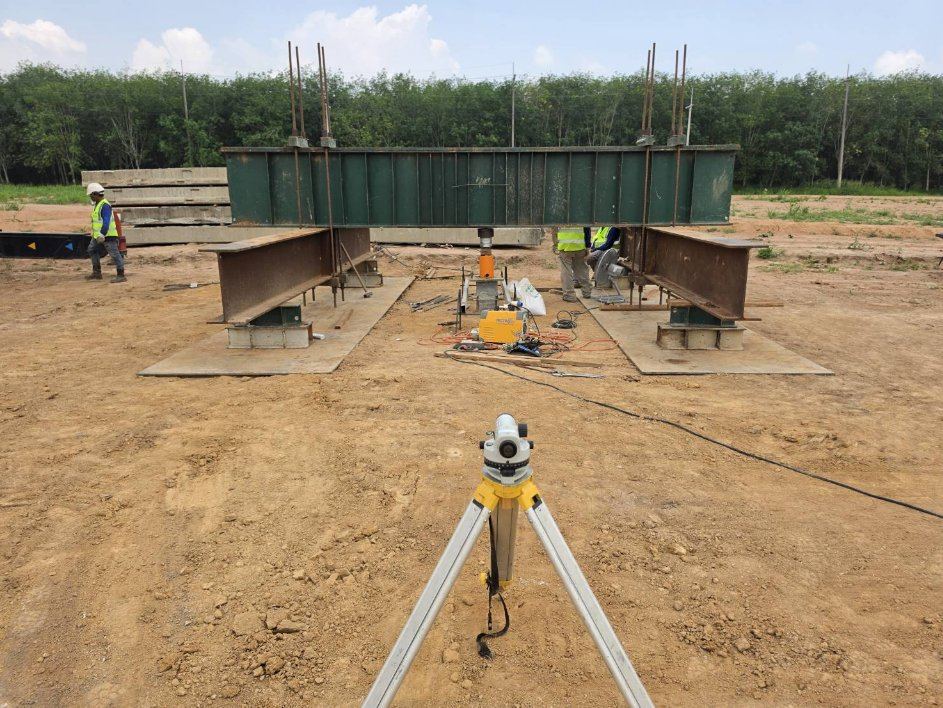 Static Load Test Kentledge อุปกรณ์วัด Reference Beam SPN