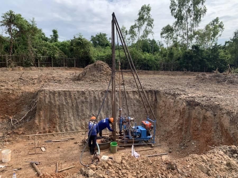 เจาะสำรวจดินพื้นที่ขุดลึก จ.ชลบุรี Soil boring deep excavation site Chonburi