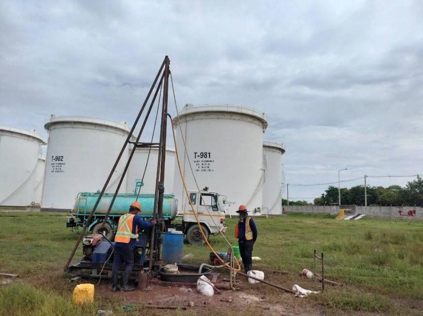 เจาะสำรวจดิน SPT คลังน้ำมันถังเก็บ T-981 Soil boring fuel storage tank
