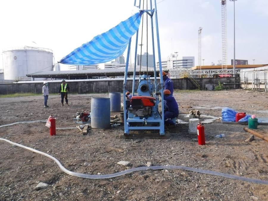 เจาะสำรวจดิน SPT คลังน้ำมัน Soil boring SPT Standard Penetration Test oil depot