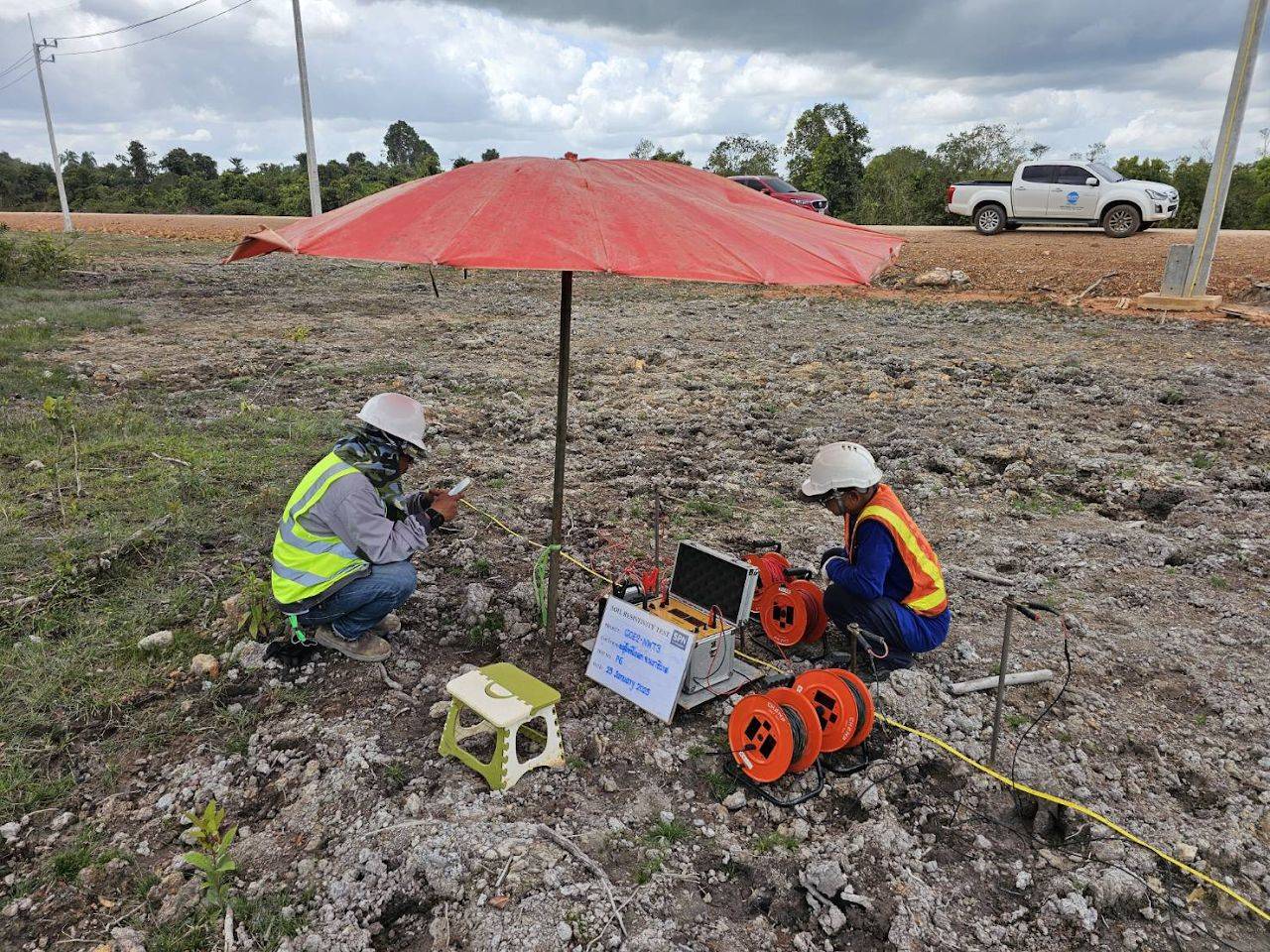 Electrical Soil Resistivity Test Wenner Array ASTM G57 วัดความต้านทานไฟฟ้าจำเพาะดิน SPN