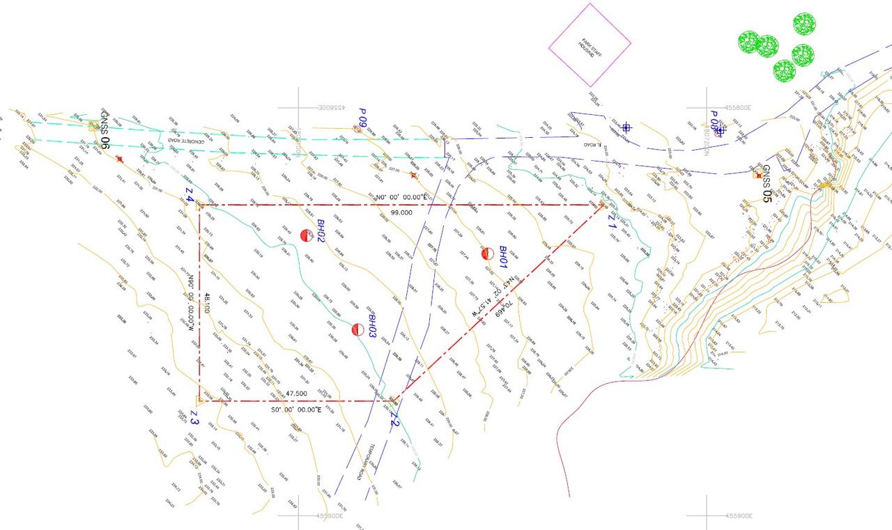 Survey Map Boring Location GNSS Control Point SPN