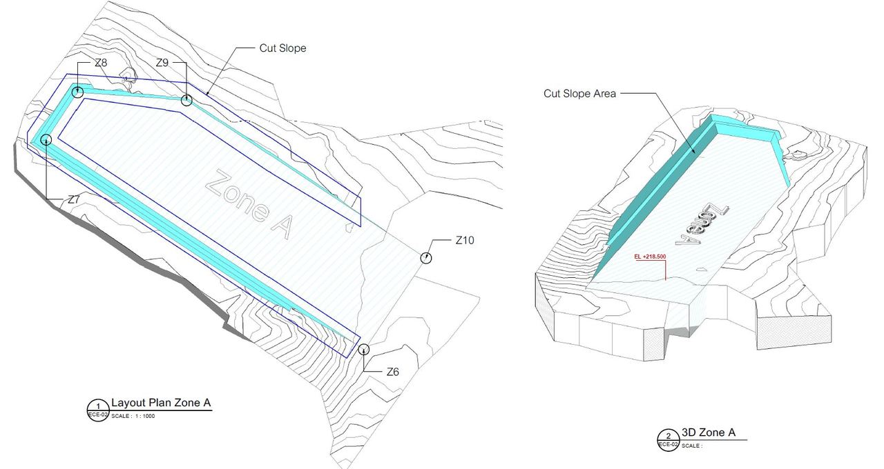 Layout Plan 3D Zone A Cut Slope SPN