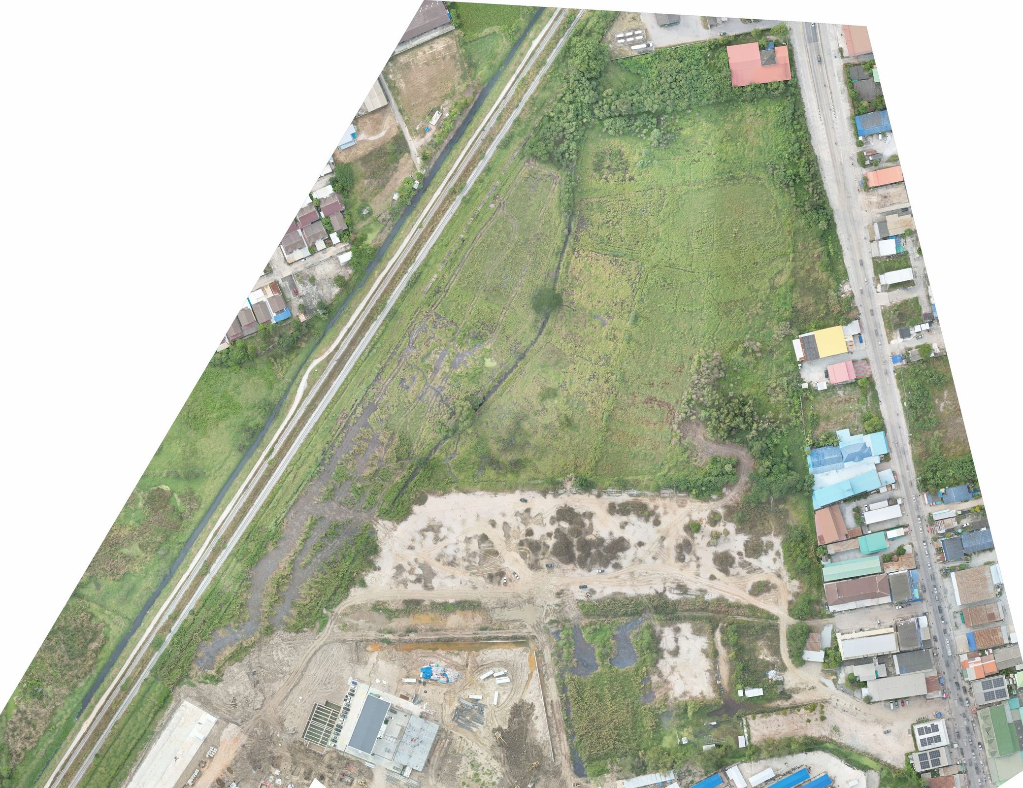 แผนที่ภูมิประเทศ Topographic Map มาตราส่วน 1:1000 จัดทำจาก Orthophoto ของโดรนซ้อนเส้นชั้นความสูง Contour ตัวอย่างผลงาน SPN Soil Engineering